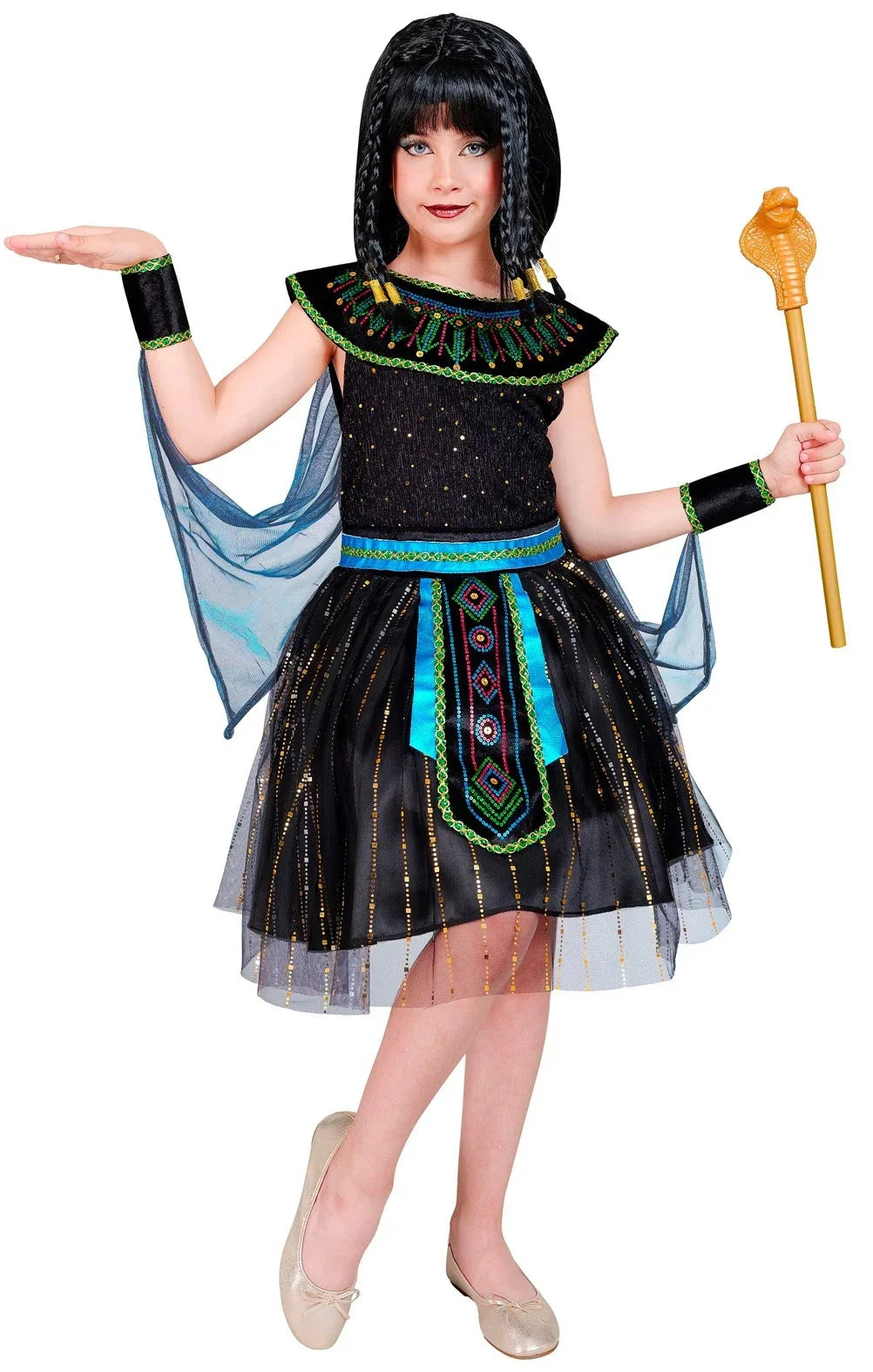 Disfraz de Faraona Egipcia Elegante para Niña Egipcios Infantiles Widmann